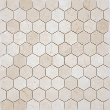  Caramelle Mosaic Crema Marfil MAT hex 18x30x6