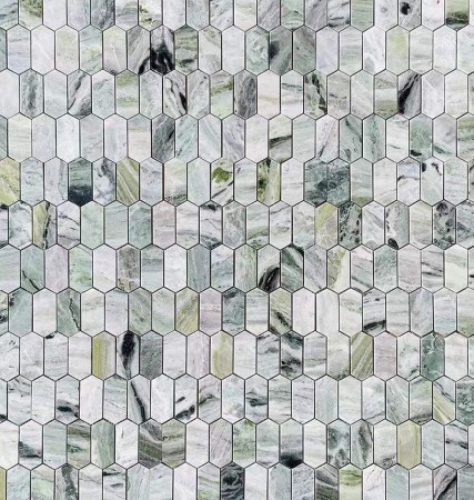 Мозаика Caramelle Mosaic Onice Verde oliva POL long hex 38x86x7 Мозаика Caramelle Mosaic Onice Verde oliva POL long hex 38x86x7